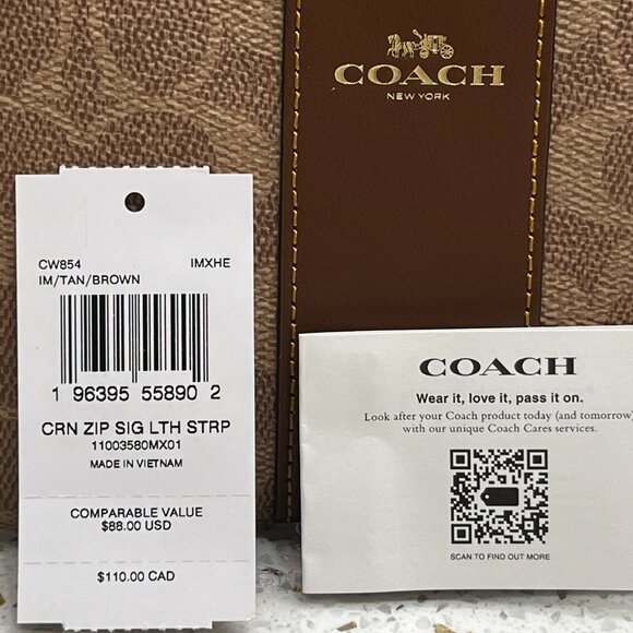 NWT Coach Brown Wristlet Bag - Picture 3 of 8